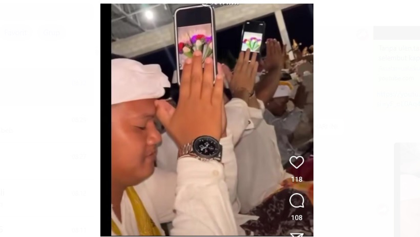 Dua orang pemuda diduga lecehkan agama Hindu dengan menggunakan foto kwangen saat sembahyang