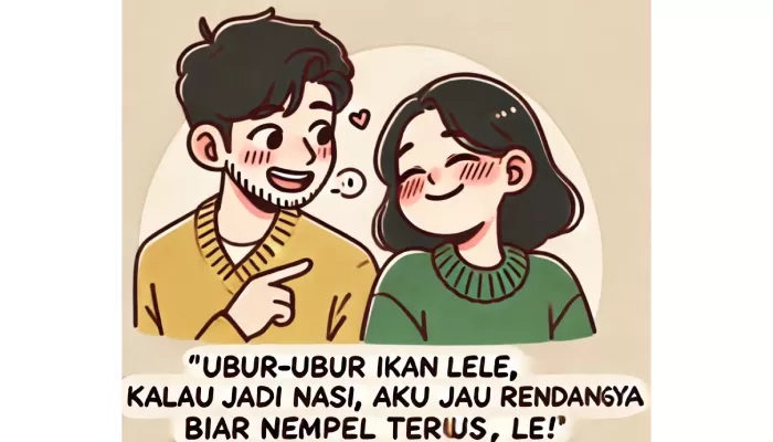 Ilustraso gombalan romantis pakai pantun ubur-ubur ikan lele.