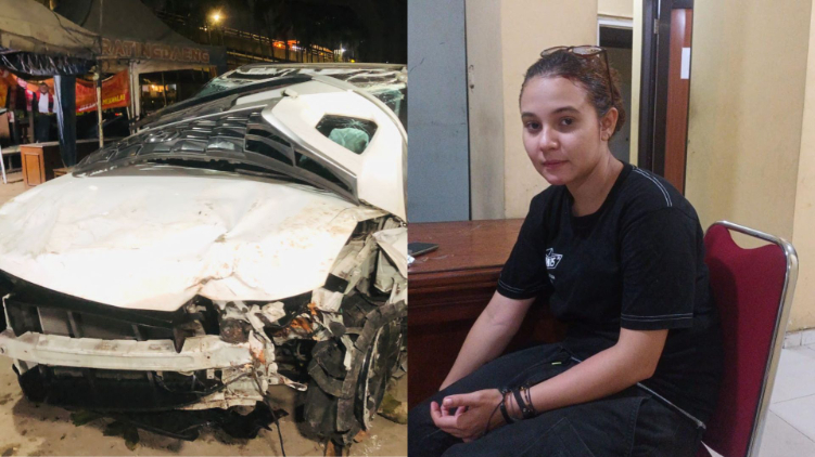 Kondisi mobil Larasati Nugroho usai alami kecelakaan