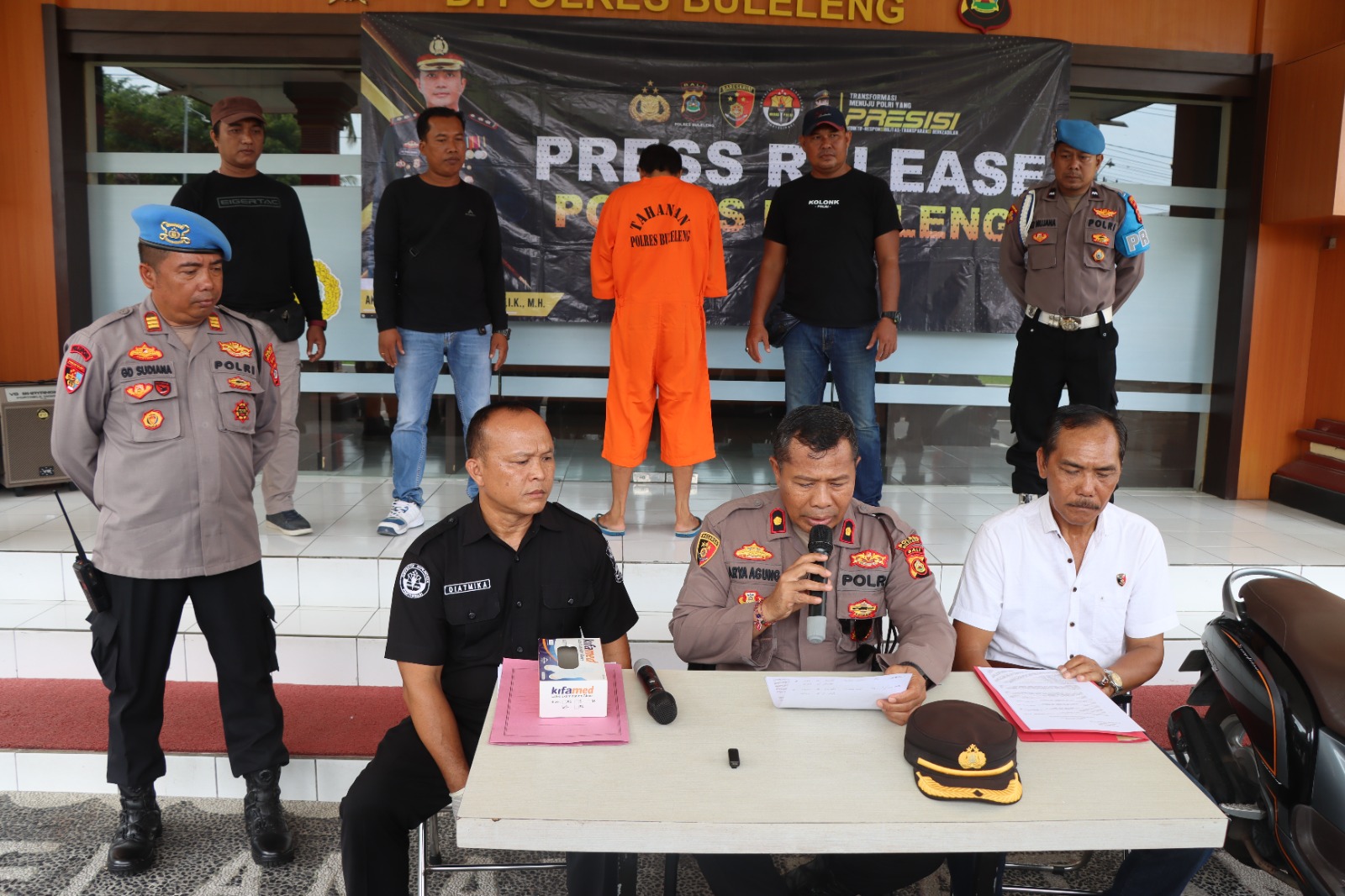 Rilis pengungkapan kasus curanmor di Polres Buleleng.