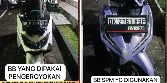 Barang bukti kasus pengeroyokan oleh geng motor.