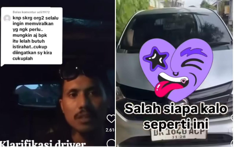 Sopir mobil yang parkir di atas trotoar beri klarifikasi