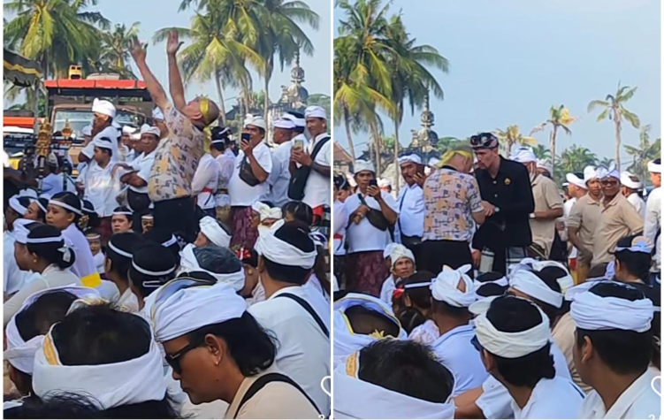 Pecalang bule tegur aksi bule menari di tengah ritual agama Hindu