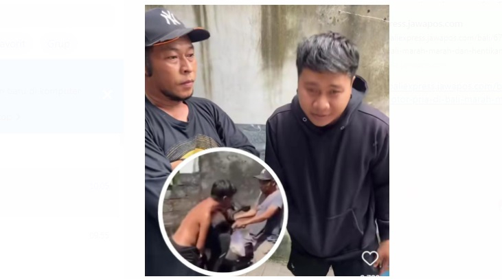 Seorang pria di Bali mengamuk dan menghentikan sejumlah pengendara motor akhirnya minta maaf