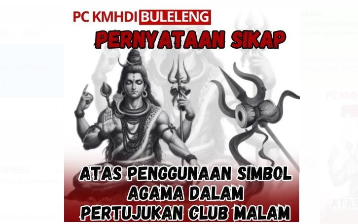 Pernyataan sikap PC KMHDI Buleleng terkait visual Dewa Siwa di klub malam
