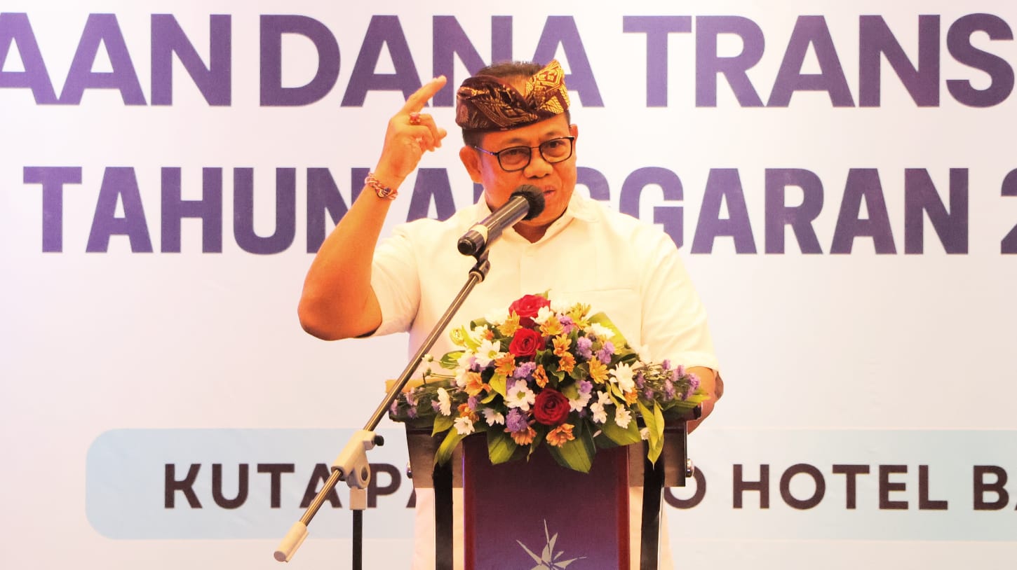 PEMANGKASAN: Penjabat (Pj) Gubernur Bali, Sang Made Mahendra Jaya saat mengikuti Rapat Koordinasi Nasional (Rakornas) Pengelolaan Dana Transfer ke Daerah Tahun Anggaran 2025, Kamis (6/2)