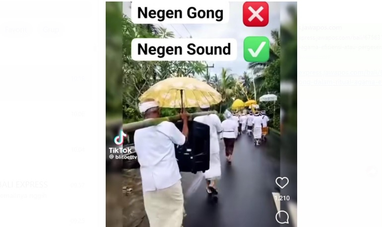 Viral umat Hindu menggunakan sound sistem untuk gantikan gong dalam ritual agama