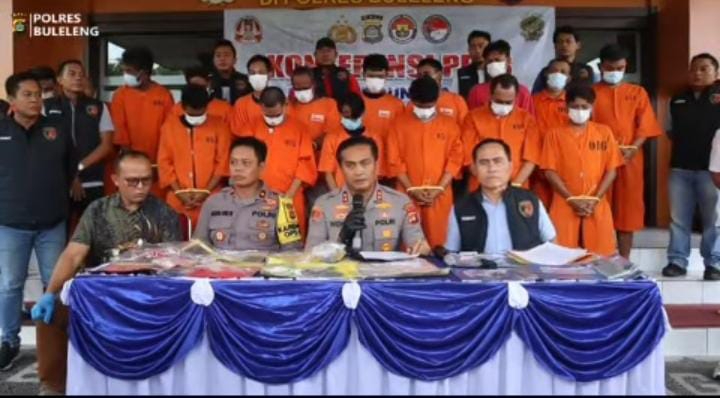 Polres Buleleng menggelar konprensi pers hasil pengungkapan ops antik agung 2025