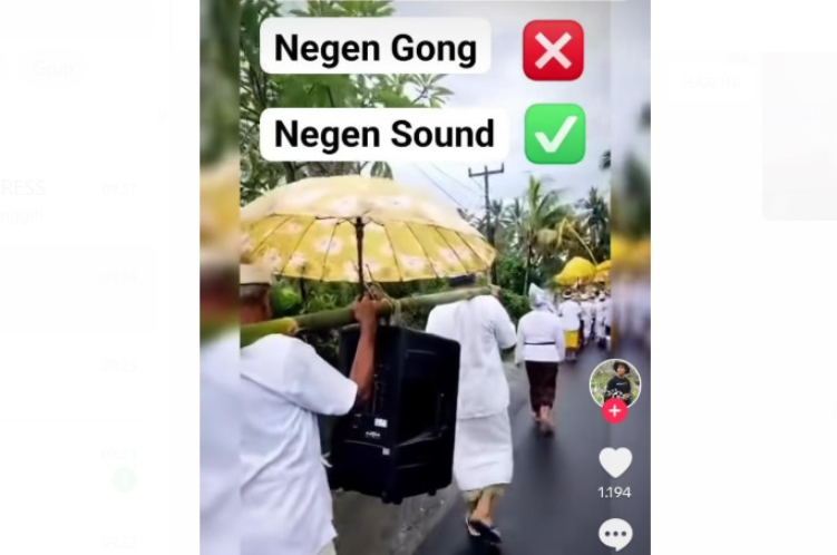 Viral umat Hindu menggunakan sound sistem untuk gantikan gong dalam ritual agama