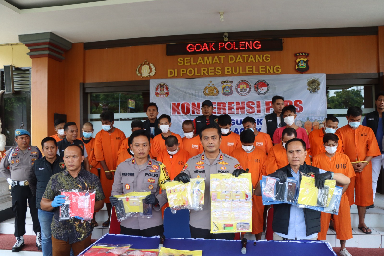 Rilis pengungkapan kasus narkotika di Polres Buleleng.