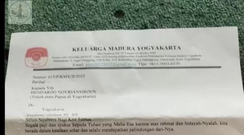 ebuah surat terbuka dari komunitas Madura di Yogyakarta kepada etnis Papua viral di media sosial. (IST)