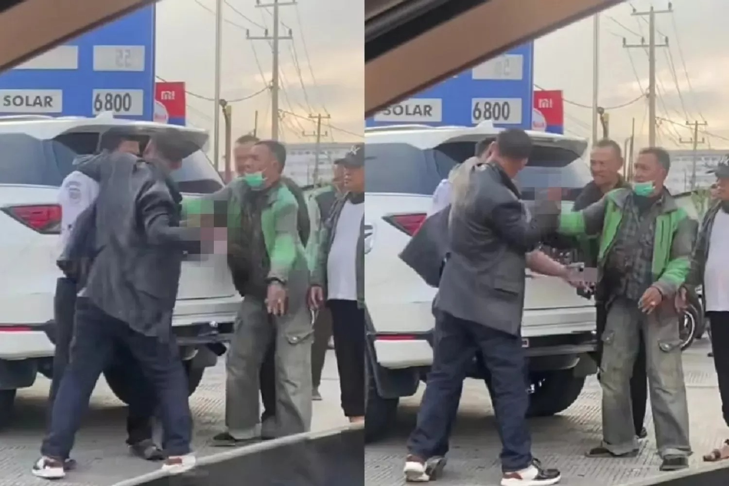 TIKAM: Pengendara mobil Pajero menusuk kernet bus Damri karena tidak terima.