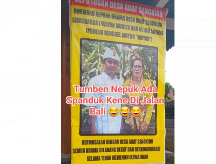 Baliho Larangan Komunikasi di Sengkidu Bali Viral