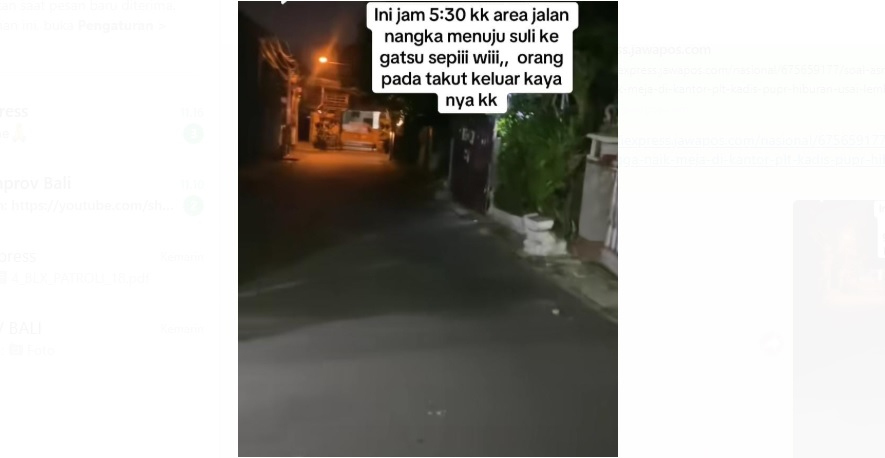 Beredar video jalan Nangka sepi pasca tragedy penusukan Kadek Parwata