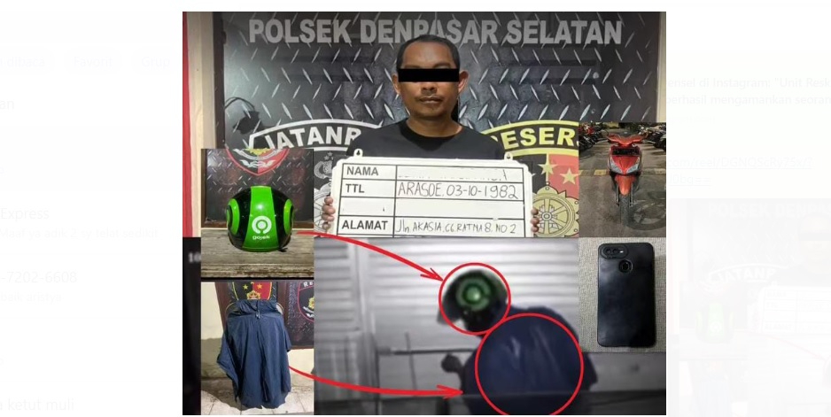 Pelaku pembobolan Cuan Cell di Sesetan, Denpasar Selatan