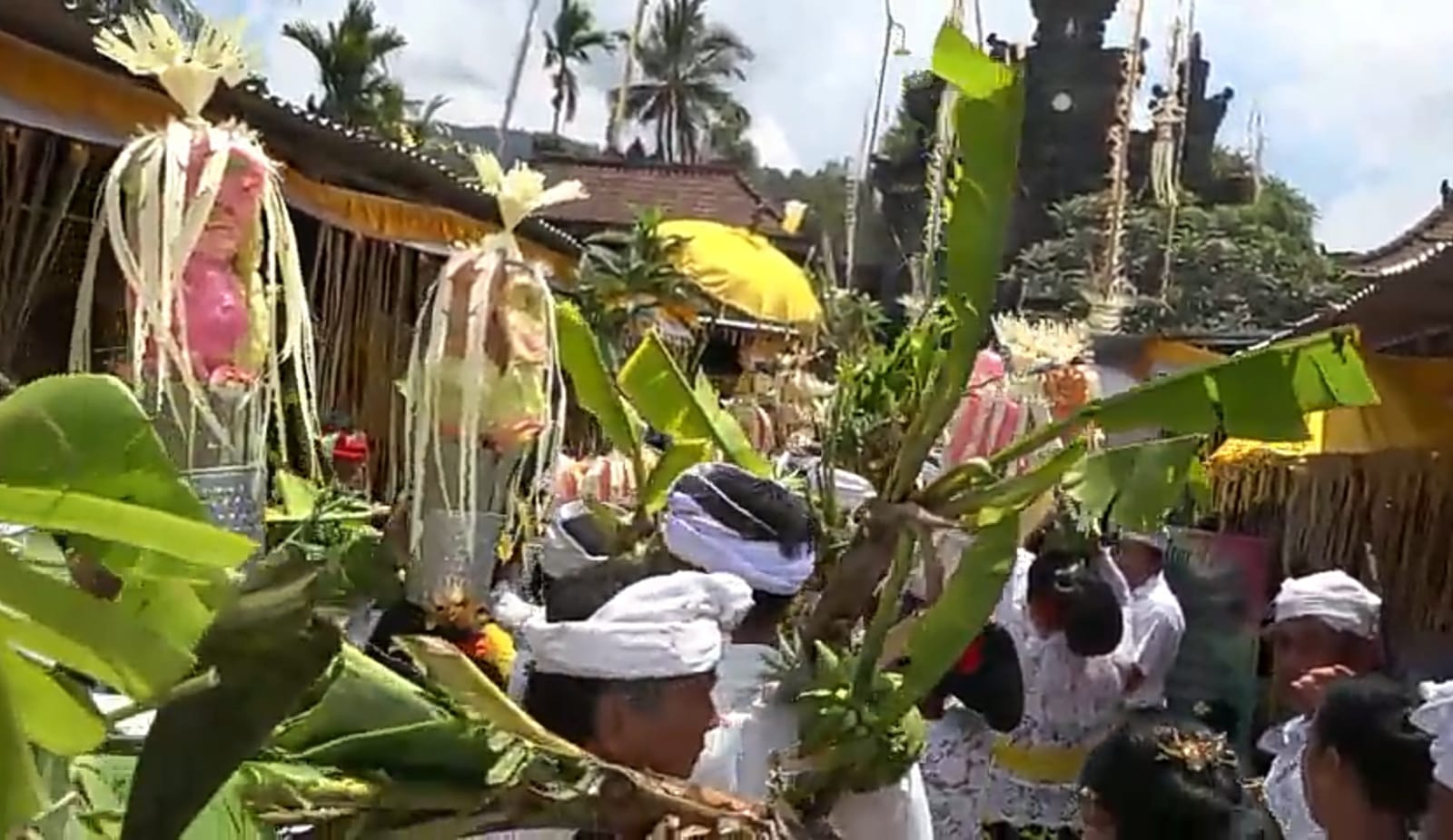 Prosesi Penerus Bakti atau mepamit yang dilaksanakan krama Gobleg dan Catur Desa serangkaian acara meayu ayu di Pura Pemulungan Agung Desa Gobleg.