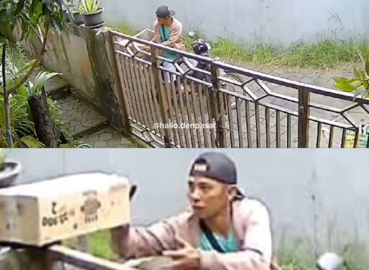 Terekam kamera CCTV aksi Pengepul Barang Rongsokan Curi Paket
