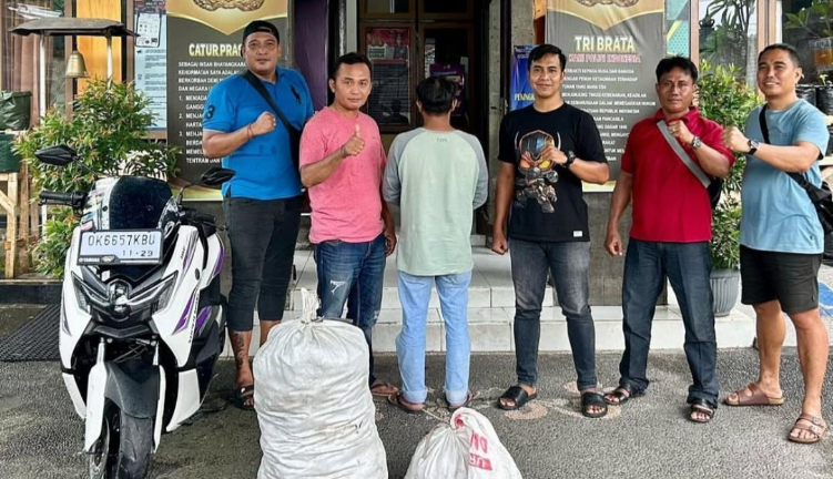 Pelaku Pencurian Kawat Tembaga Ditangkap Oleh Unit Reskrim Polsek Gianyar