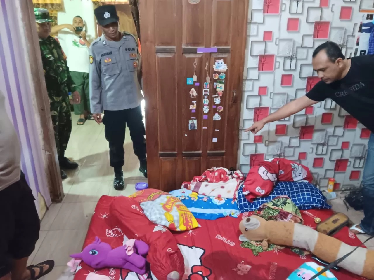 Rumah Tursinem di Dukuh Nglinduk, RT 02/RW 04, Desa Karangwuni, Polokarto, Sukoharjo tempat terjadinya penikaman oleh kakak ipar, Senin (3/3/2025). (DOK.POLSEK POLOKARTO)