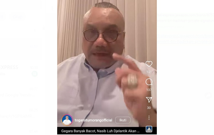 Akun Instagram Dr Togar Situmorang diserbu warganet Bali