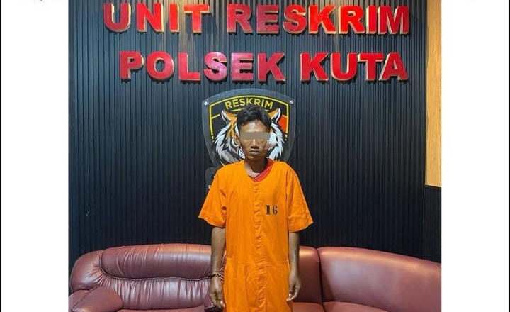 Polsek Kuta mengamankan Ainun Rahman usai mencuri motor di Villa Coco Seminyak