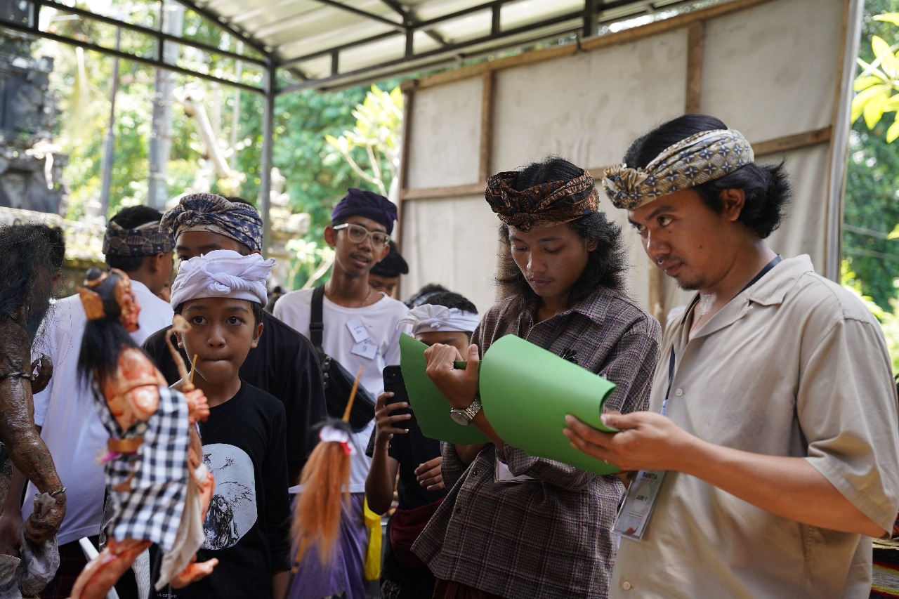 LOMBA : Pelaksanaan lomba ogoh-ogoh mini di Desa Kelusa, Kecamatan Payangan.