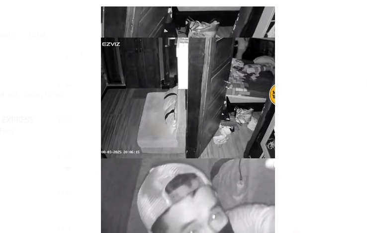 Terekam seorang pria masuk ke rumah warga di Tabanan