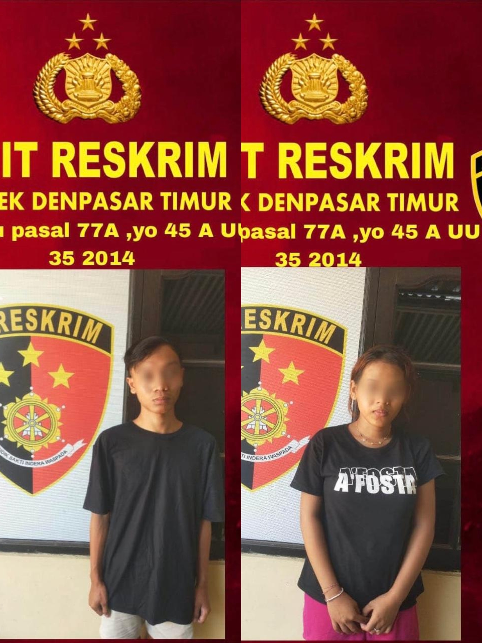 KEKASIH: Tersangka I Putu ADP dan Ni MBM. (Bali Express/Istimewa)