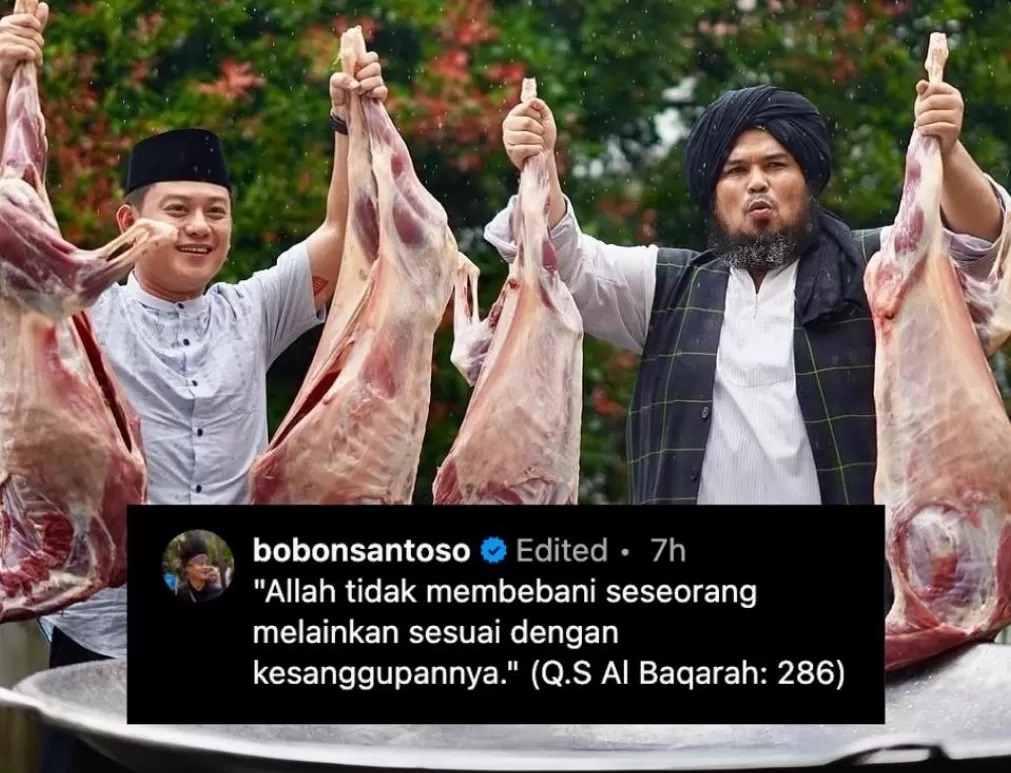 Bobon Santoso bersama ustaz Derry Sulaiman (Instagram.com/@taubatters)