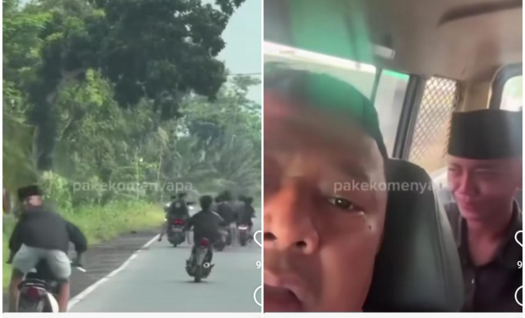 Seorang remaja naik motor tanpa helm ejek polisi