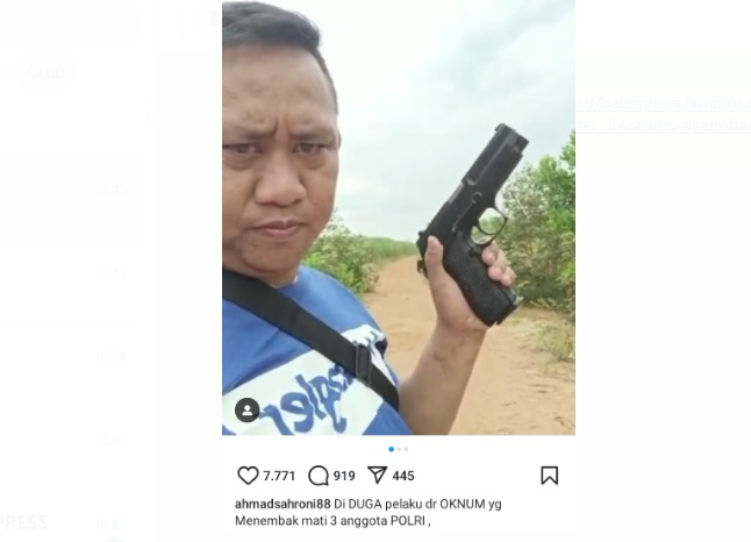 Ahmad Sahroni mengunggah video diduga salah satu pelaku penembakan polisi di Lampung