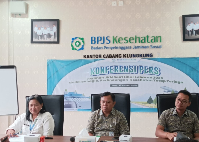 BPJS Kesehatan Cabang Klungkung saat menggelar konferensi pers, Rabu (19/3/2025).