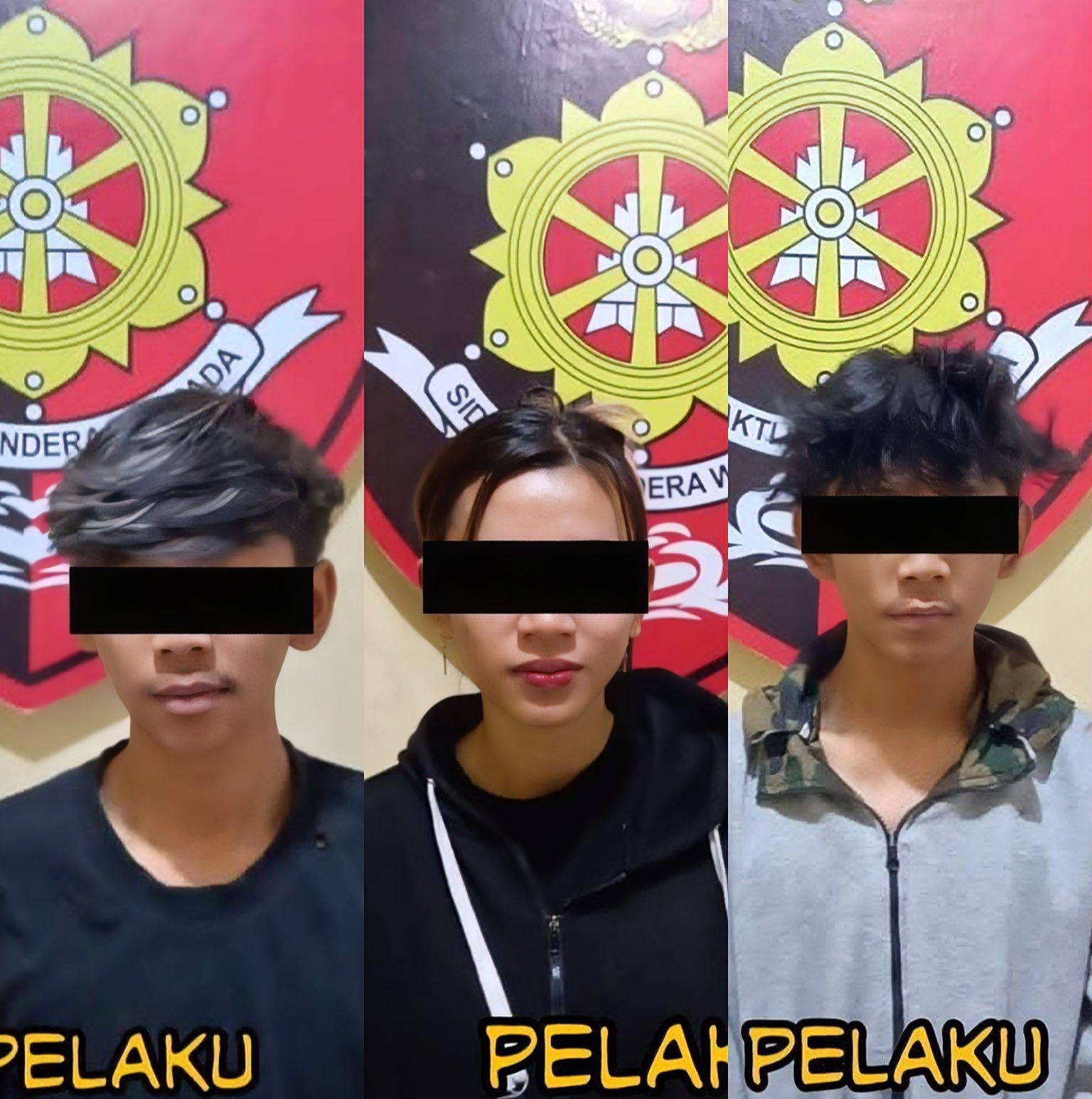 Tiga remaja pelaku pengeroyokan dan penusukan di Denpasar Utara. (Bali Express/Istimewa)