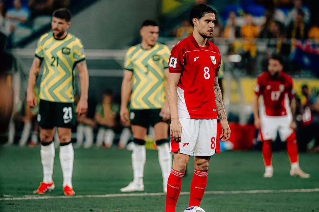 Pemain Timnas Indonesia Kevin Diks saat melawan Australia. (Dok. Kevin Diks)