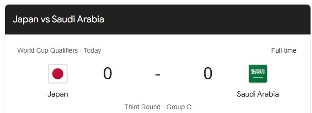 Skor akhir Jepang vs Arab Saudi`