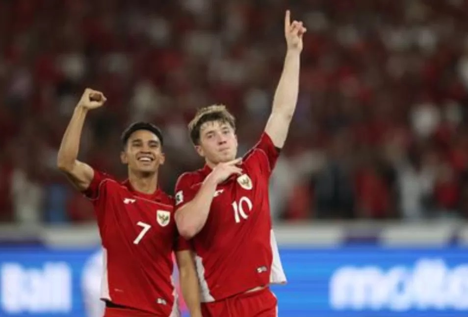 Duet maut Marselino Ferdinan dan Ole Romeny bawa Skuad Garuda kalahkan Bahrain. (AFC )
