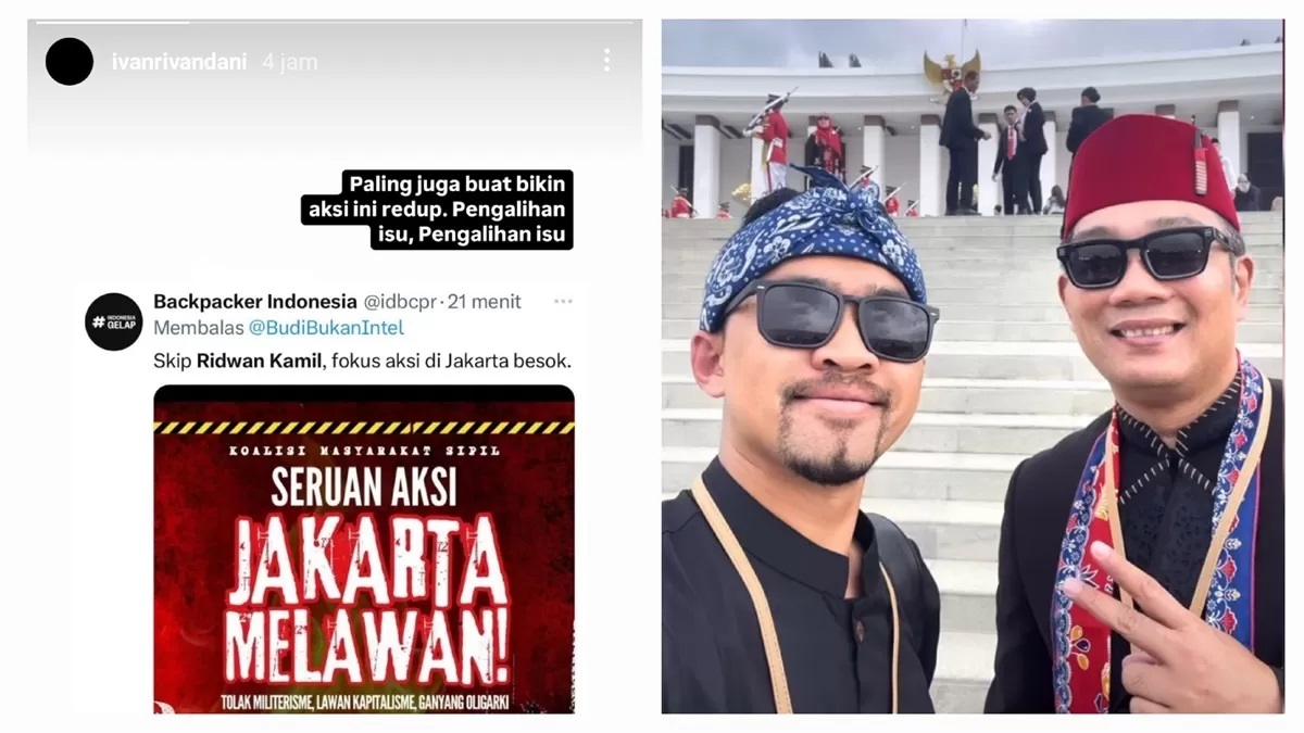 Rumor perselingkuhan Ridwan Kamil dengan model Lisa Mariana tengah trending di tengah aksi demonstrasi penolakan revisi UU TNI. (Instagram Ivanrivandani)