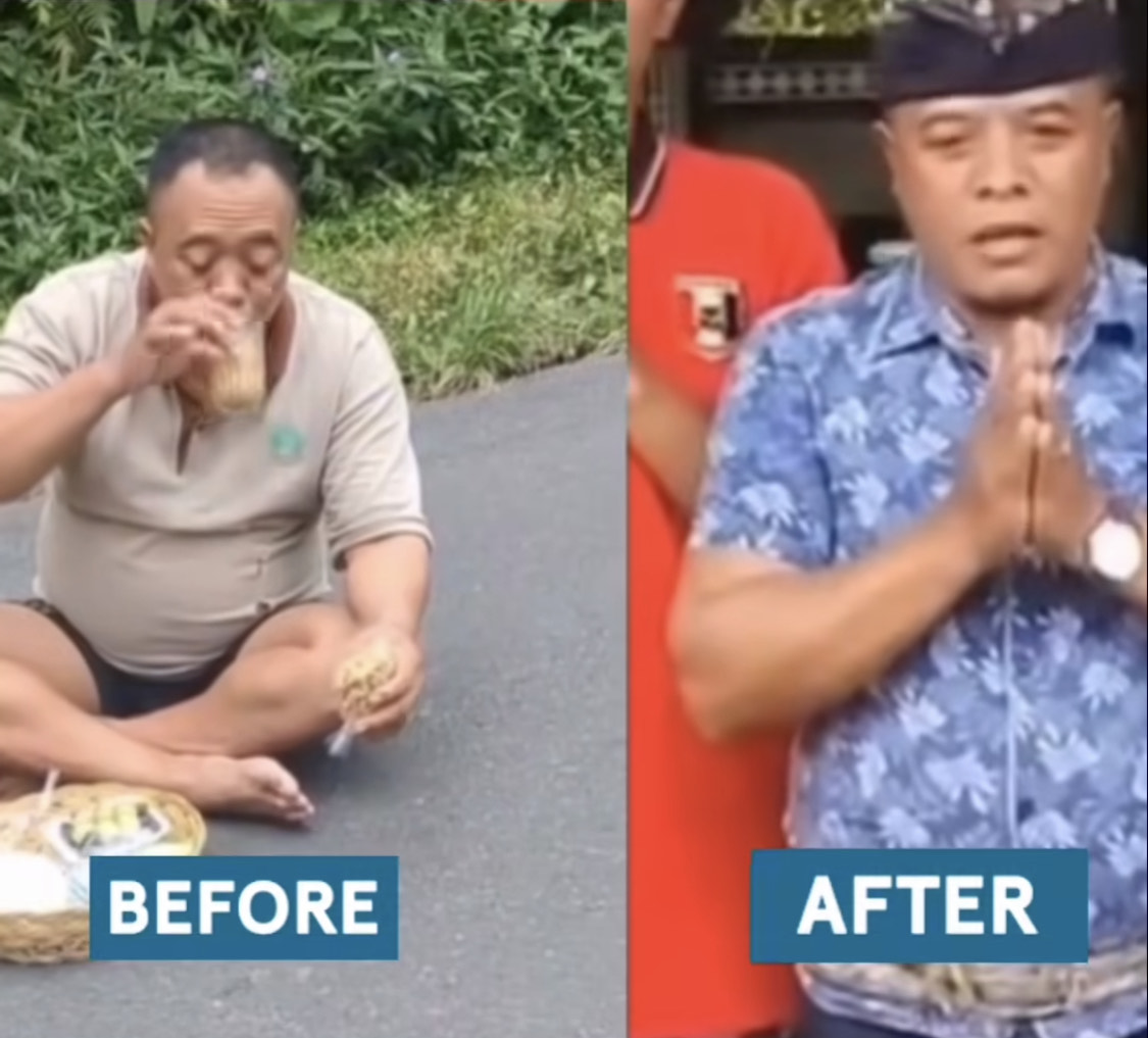 Video viral yang menunjukkan aksi minum kopi di tengah jalan saat Hari Raya Nyepi dan video klarifikasi.