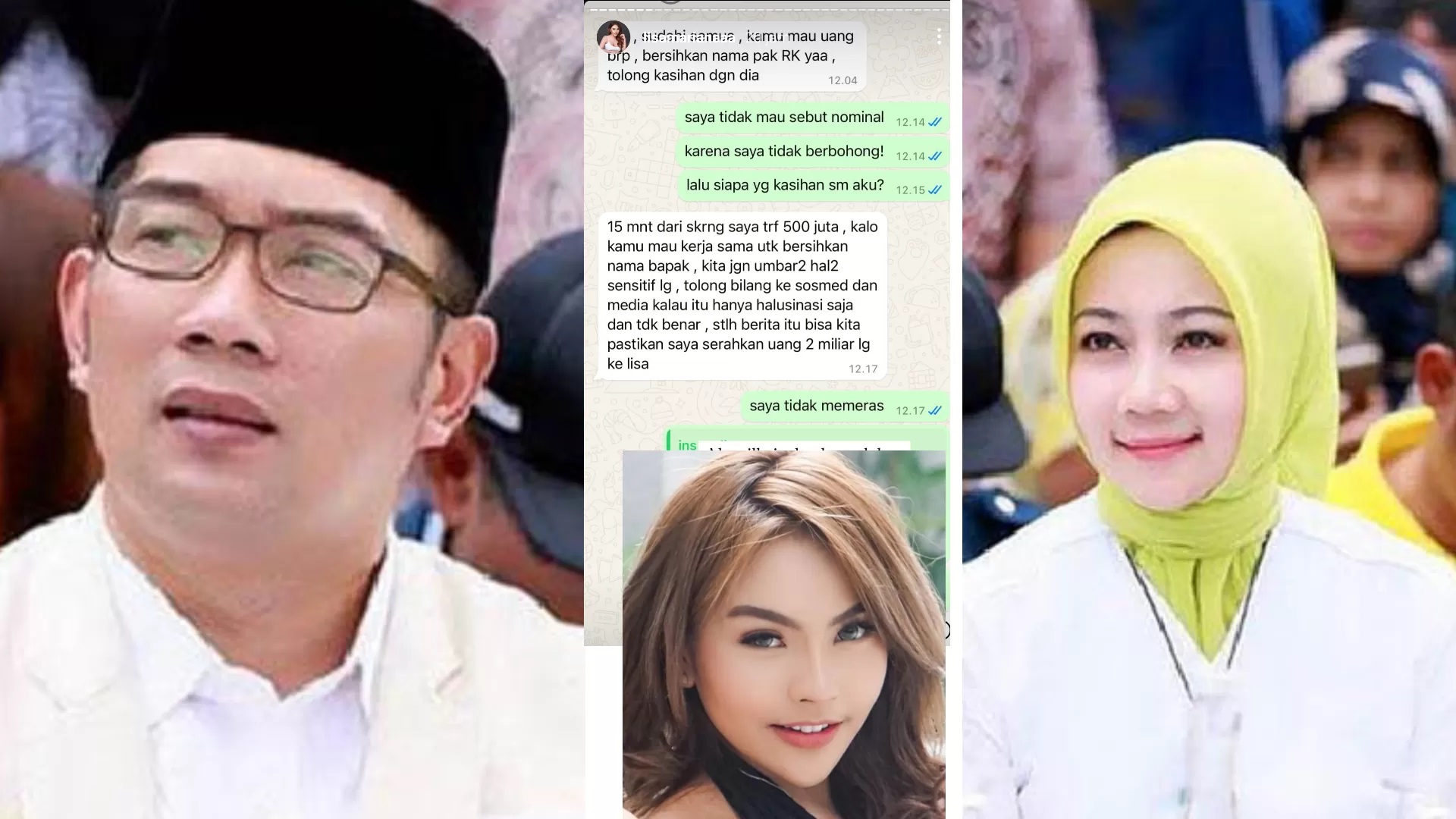 Ridwan Kamil, Ibu Cinta dan Lisa Mariana (Instagram.com/@lambegosip)
