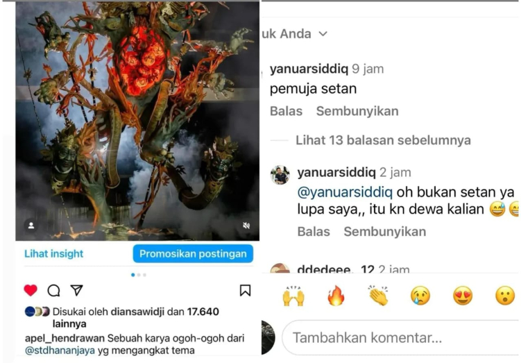 Komentar akun @yanuarsiddiq picu kemarahan warganet Bali