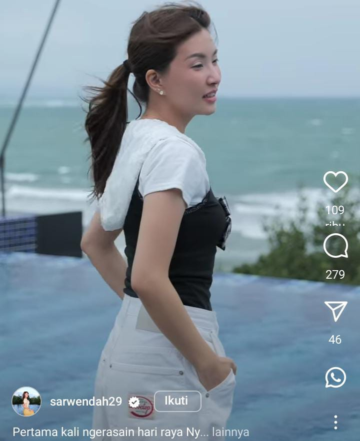 Sarwendah dan Keluarga Nikmati Liburan di Bali Jelang Hari Raya Nyepi