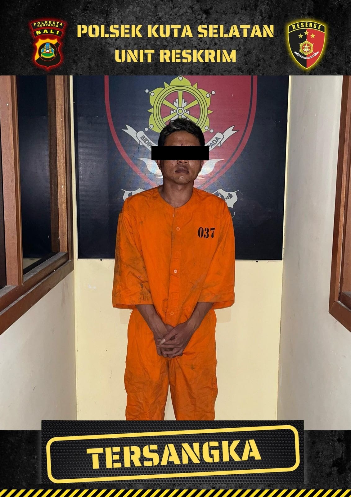 Tersangka IH kini tengah diproses hukum di Mapolsek Kuta Selatan. (Bali Express/Istimewa)