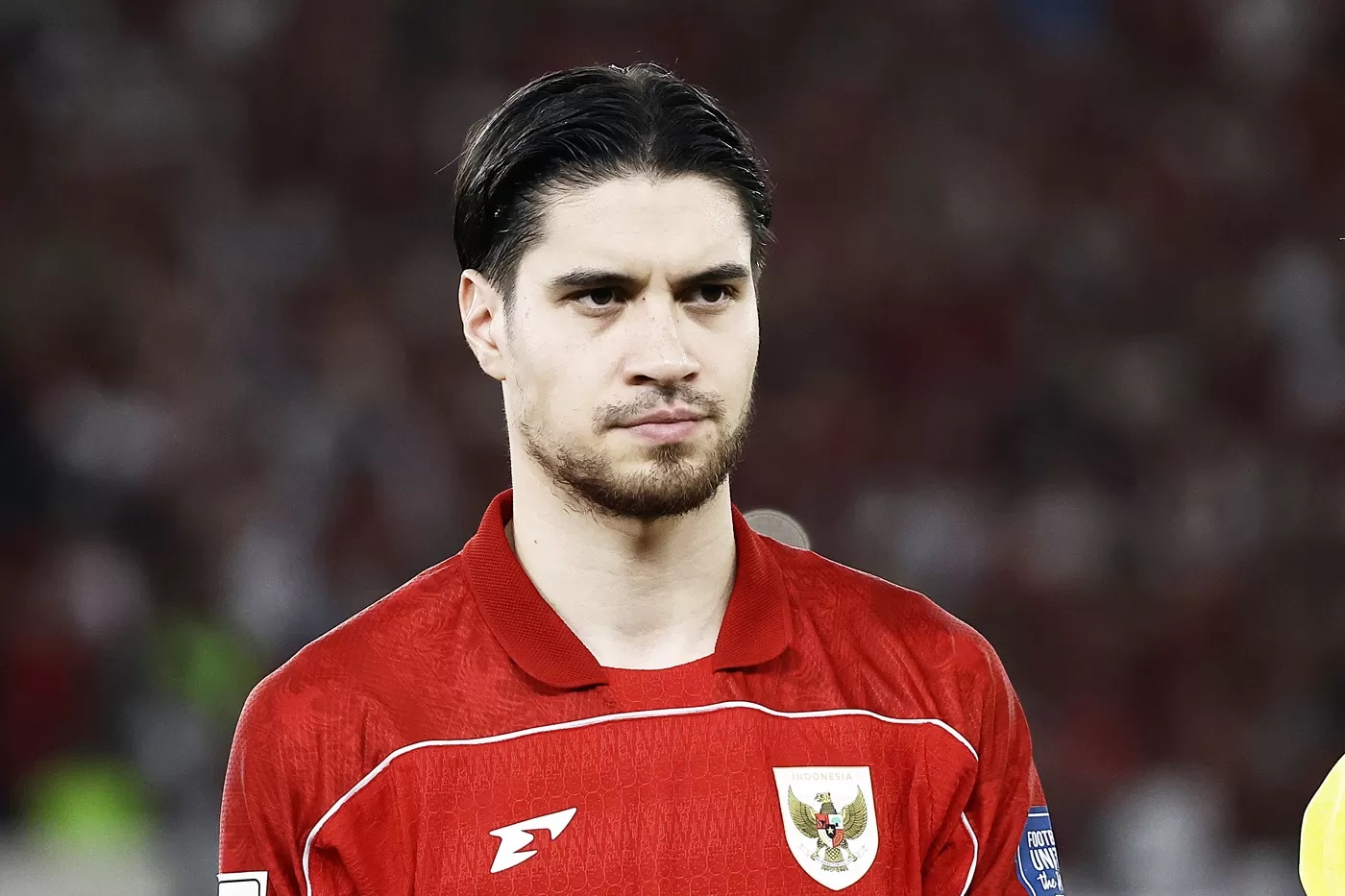 Pemain Timnas Indonesia Kevin Diks saat bertanding melawan Timnas Bahrain pada laga Grup C putaran ketiga Kualifikasi Piala Dunia 2026 Zona Asia di Stadion Utama Gelora Bung Karno, Senayan, Jakarta