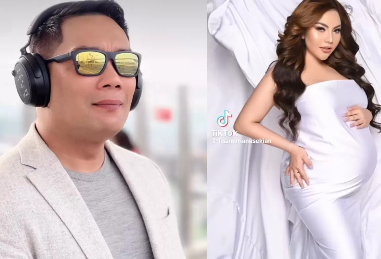 Ridwan Kamil dan Lisa Mariana yang diduga sebagai selingkuhannya