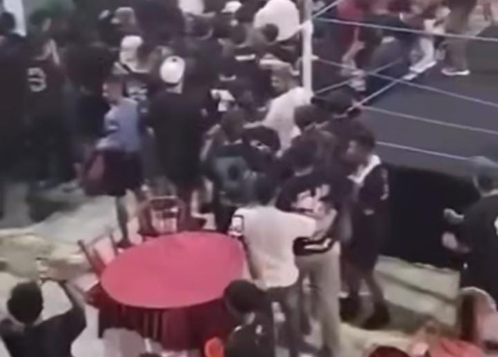 Event Ilegal Tarung Bebas di GOR Bina Raga Dalung berakhir ricuh dan illegal