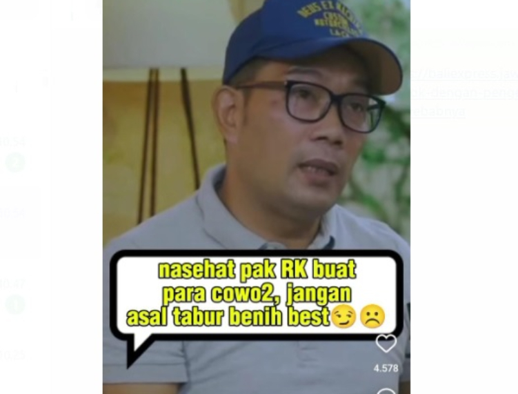 Beredar potongan video Ridwan Kamil beri nasehat kepada lelaki agar memilih istri yang baik