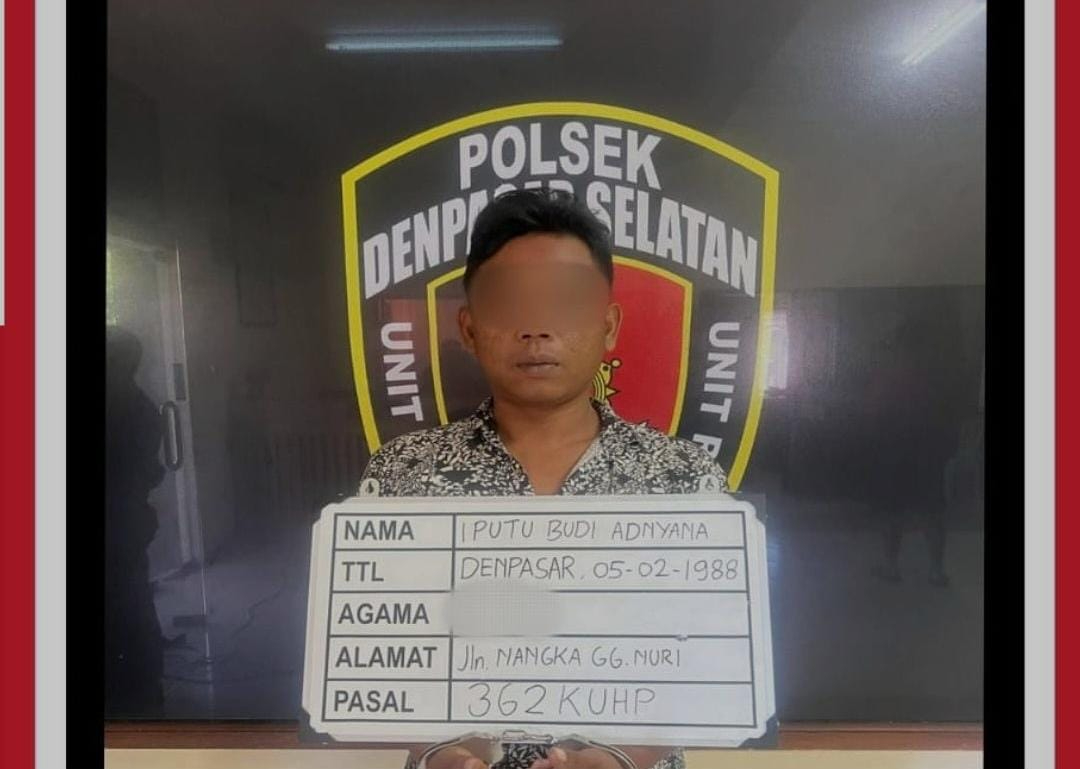 Seorang pria diringkus usai menggasak dua buah HP di Tukad Yeh Aya