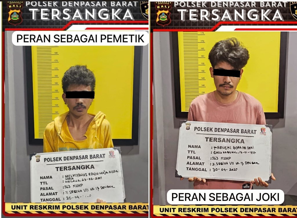 Dua tersangka Curanmor di Denpasar, Bali.
