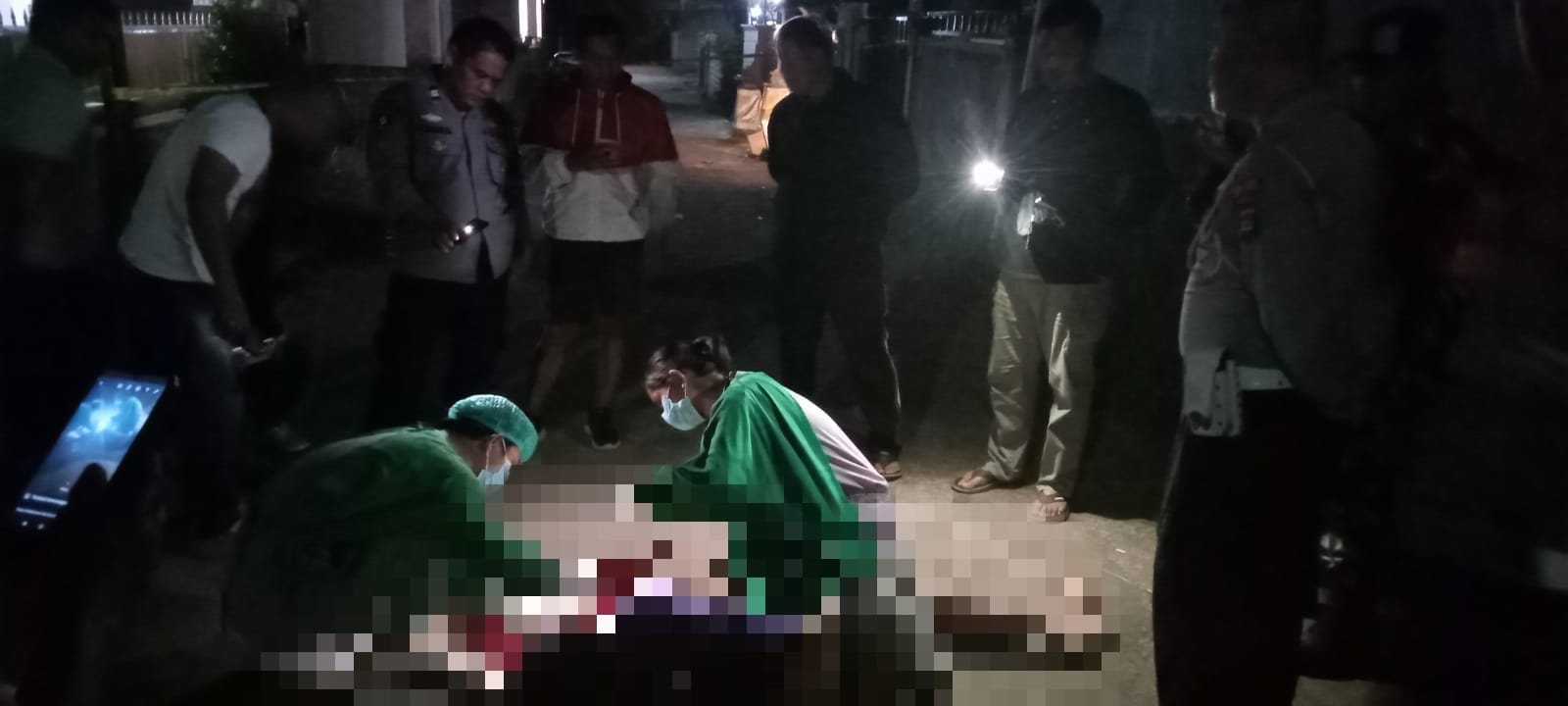 Identifikasi jenazah Kadek Adi di TKP, Lovina, Buleleng