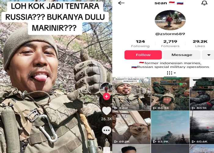 VIRAL : Akun TikTok yang viral setelah menunjukkan seorang pria berpakaian tentara.